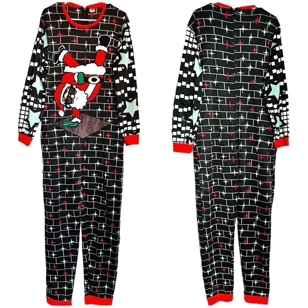 Holiday Time One Piece Santa Light Up Christmas Jumpsuit Ugly Sweater